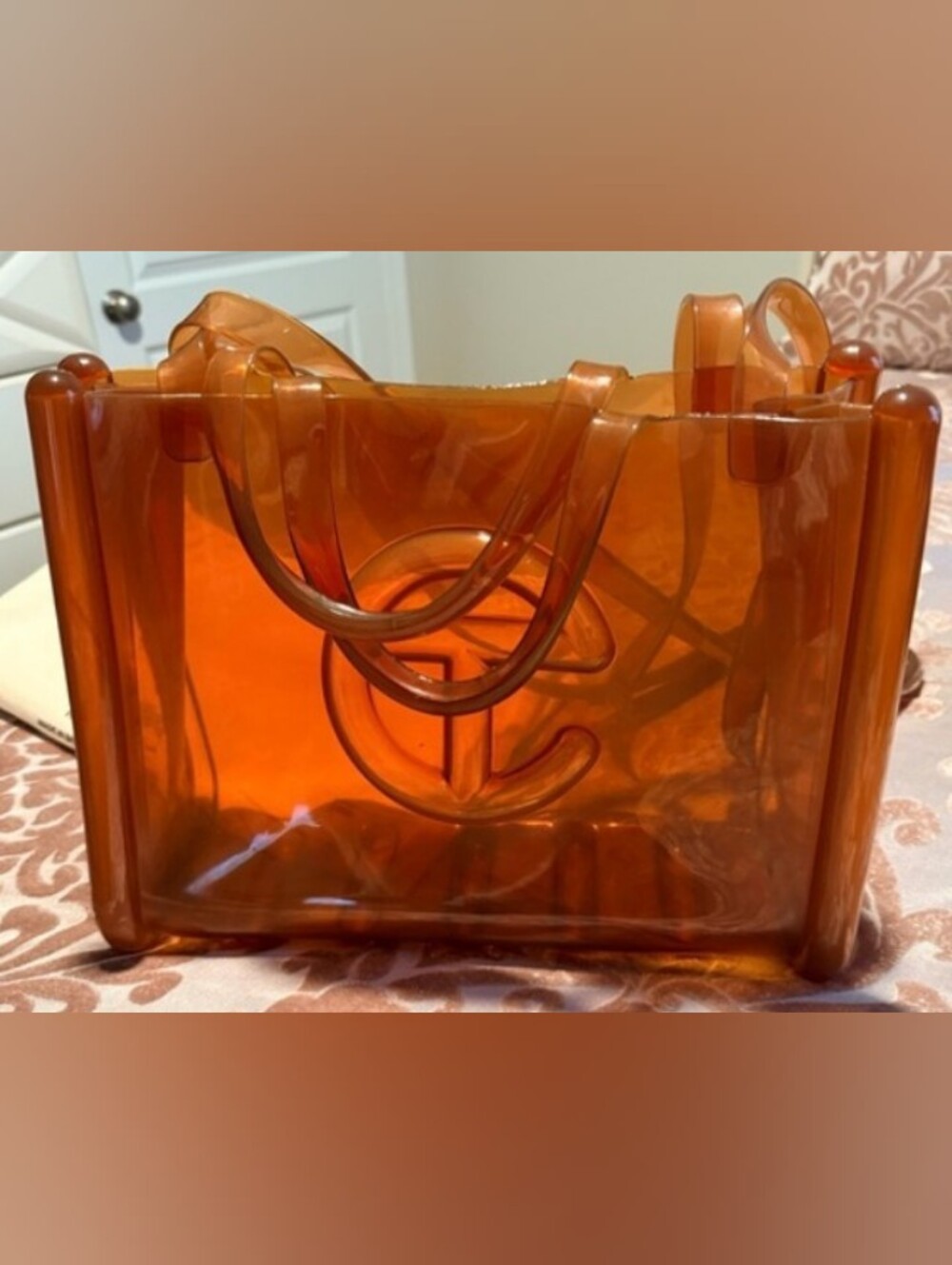 Telfar Transparent Amber Tote - Orange